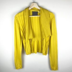 Anthro Guinevere Yellow Cardigan Large